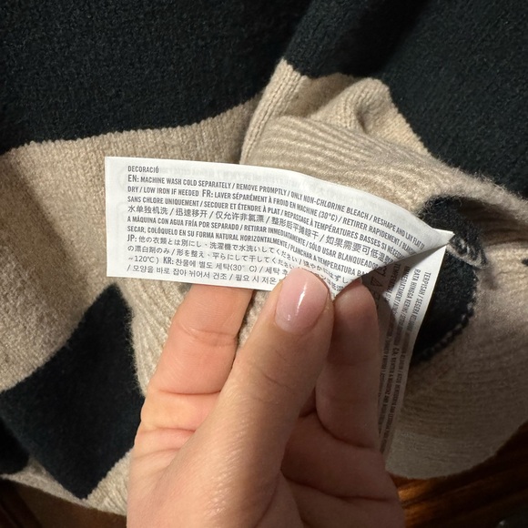 Abercrombie & Fitch Black and Cream Striped Madeline Crewneck Sweater - Picture 6 of 8
